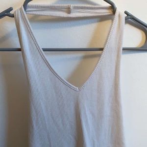 offwhite ribbed halter top